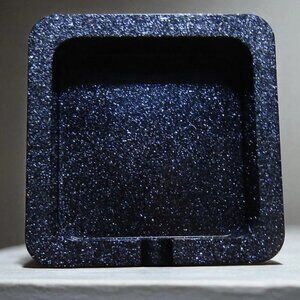 NEW Black & Silver Ashtray or Trinket Dish with sparkle-glitter finish.
